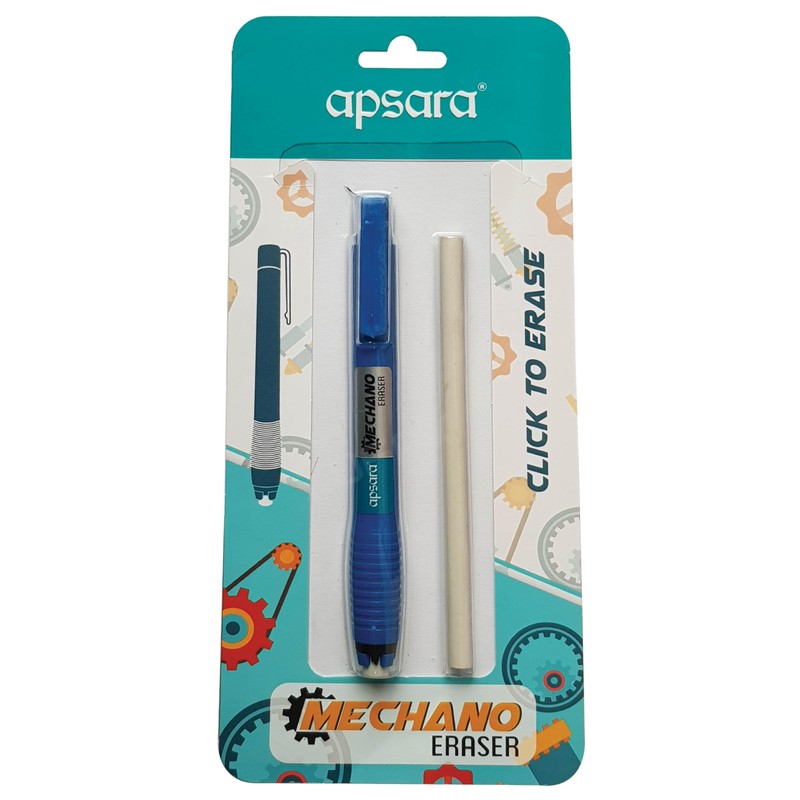 ZPStyle Retractable Click Pencil Eraser, Blue Body, Pack of 1,