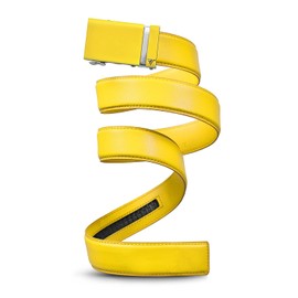 Mission Belt Men's Ratchet Belt - Bolt - Yellow Buckle/Yellow Leather, Extra Large (39-42)