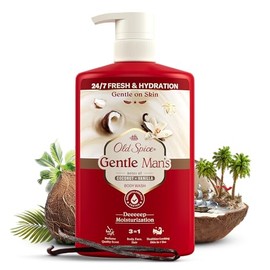 Old Spice Gentle Man's Coconut + Vanilla 3-in-1 Shower Gel & Shampoo for Men 800 ml, Body Hair Face Cleansing, 24/7 Freshness & Hydration, Gentle on Skin, Fragrance Quality, Fresh with Daily Use