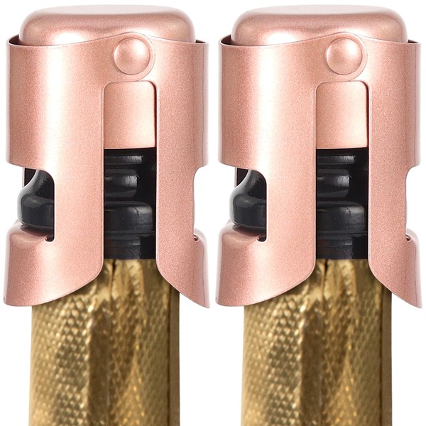 AUGHOA Stainless Steel Champagne Stoppers with Silicone, Reusable Wine Stopper