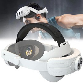MINGZE Head Strap for Meta Quest 3S/Quest 3, Adjustable Elite Strap Replacement, VR Accessories to Reduce Head Pressure and Comfort in VR, Foldable and Portable (White)
