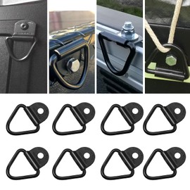 Sporthfish Cargo Tie-Down Anchors,8-Pack Black Steel V-Ring Bolton Trailer Cargo Tie Down,for Trailers,Trucks and Warehouses Replacement for D-Ring Plastic Flush Mount Pan Fitting Tie Down