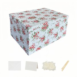BoxSkivra 1 Pack 13x9x6 inch Keepsake Boxes with Lids Large Decorative Boxes Extra Large Keepsake Box for Wedding Bridesmaid Proposal Box with Lids，Include Crinkle Paper，Ribbon，Card & Envelop