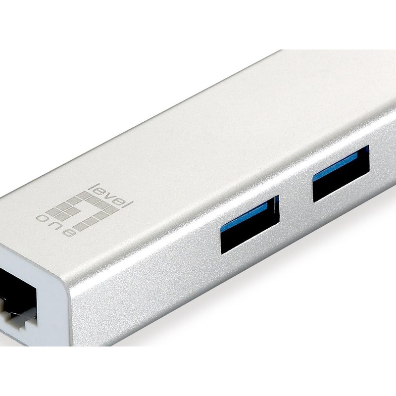 LevelOne USB-0503 Gigabit USB Network Adapter with USB Hub