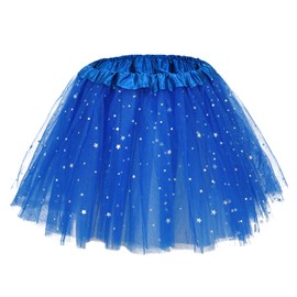 Century Star - Tutú brillante para niñas, falda de ballet de tul, princesa, bebé, fiesta de cumpleaños, 3 capas, 2-8 años, Azul