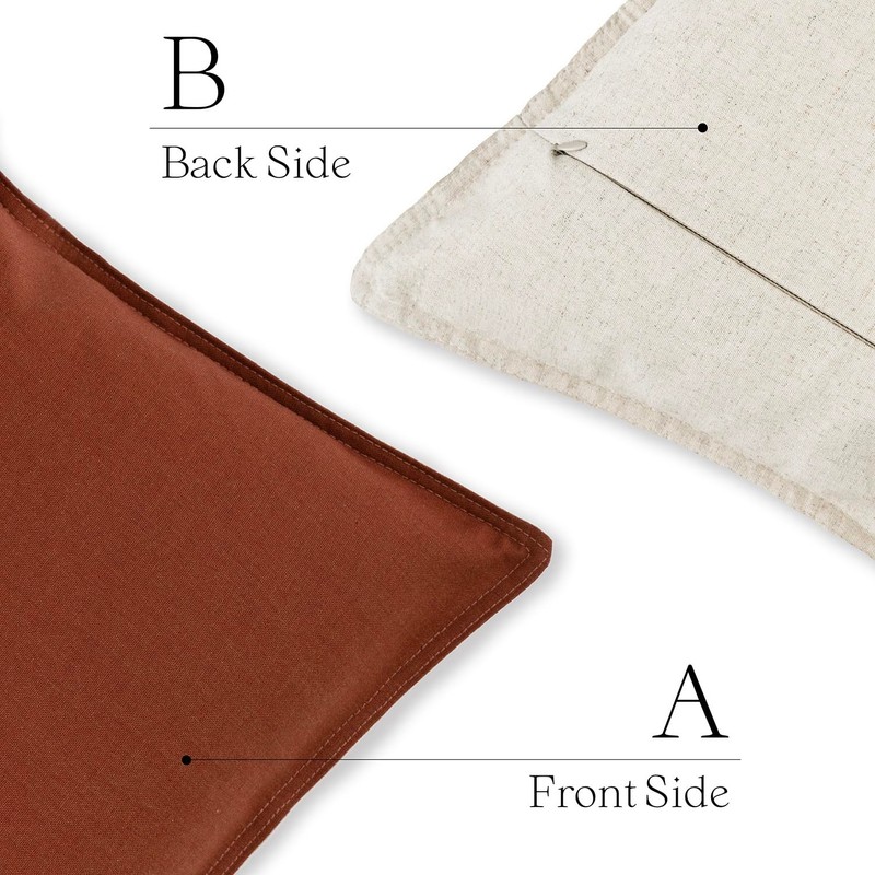 Foindtower Set of 2 Decorative Cotton Linen Throw Pillow Covers