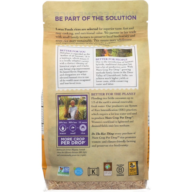 LOTUS FOODS Organic Brown Basmati Rice, 30 OZ