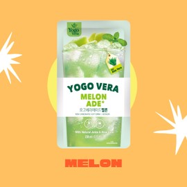 Korean Convenient Store Pouch Drink Yogo Vera Ade Melon Flavor (Pack of 10, Melon)