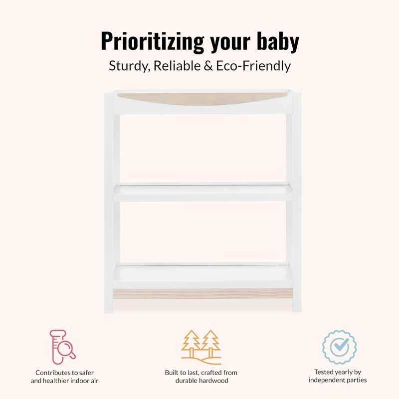 Dream On Me Emerson Baby Changing Table, White & Vintage