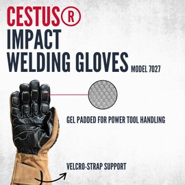 Cestus Weldtech TX, Impact Welding Gloves, Gel Padded Palm for Power Tool Handling (3X-Large)