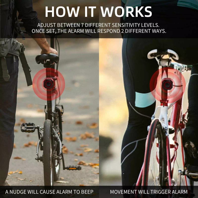 digi-office Rechargeable Bicycle Car Alarm Wireless Anti-Theft 110dB with Remote