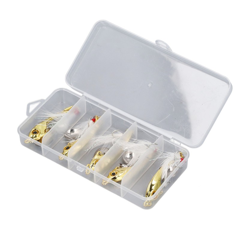 5pcs Metal VIB Fishing Lure Professional Rotating Sequins Lure Bait