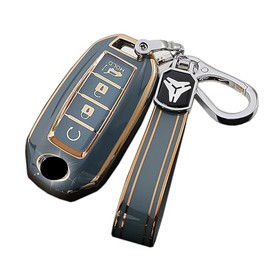 ontto 4-Button Key Case Compatible with Infiniti Key Fob Holder Anti-Scratched TPU Key Skin for Q50 Q60 QX50 QX55 QX60 2019-up Grey