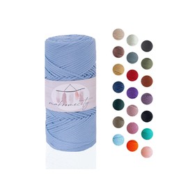 Makromecity Macrame Yarn 2 mm x 115 m Premium Polyester Macrame Cord Polypropylene Yarn for Crafts Home Decorations Place Plate Shoulder Bag Handbag Runner Dummy Chain 20 Colours