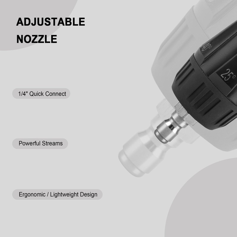 Raincovo Adjustable Pressure Washer Nozzle 6-in-1, Stainless Steel, Quick-change Over