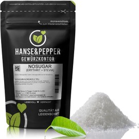 Hanse&Pepper NoSugar 1 kg - Erythritol + Stevia without Sugar Vegan Natural Sugar Substitute
