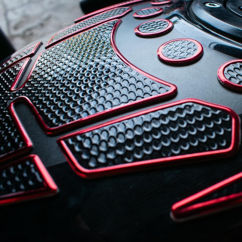 VMINGO Calcomania Moto Fishbone Engomado Tanque Sticker con Relieve Gasolina