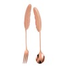 AIXXCUVQ 2pack/lot Metal Spork with Uniform Color Aesthetic Dining Experience