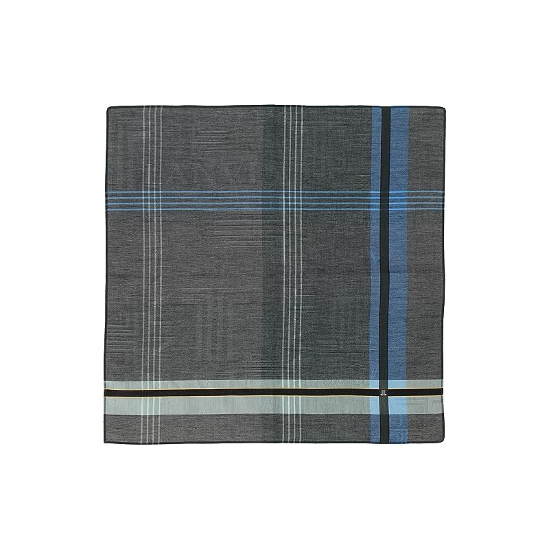 Lanvin on Blue 17506009 Men's Yarn-Dyed Handkerchief, Men's Plaid Handkerchief,