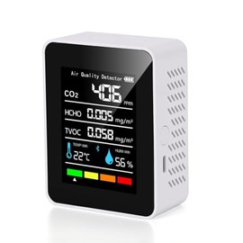 Air Quality Monitor, 5 in 1 Portable Quality Tester, CO2 Detector Air Quality Monitor Indoor, for CO2 | TVOC | HCHO | Temp Humi for Home, Cars Plants,Hotel, Office