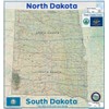 North & South Dakota Physical Map - 16.5 x 17.5