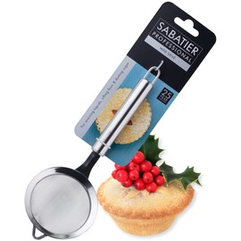 Sabatier Professional Stainless Steel Mini Sieve - by Taylors Eye Witness. Small fine mesh Strainer/Drainer. Dishwasher Safe. Ideal for Sifting Flour, Dusting Sugar, Straining Tea. 25 Year Guarantee.