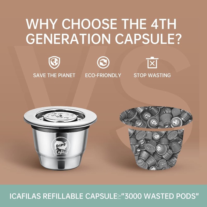 Reusable Nepresso Capsules - i Cafilas Stainless Steel Refillable Pods