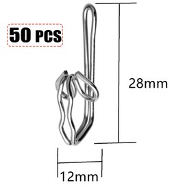 Heavy Duty Metal Curtain Drapery Hooks (50 Pack) Curtains, Drapes, Pencil Pleats