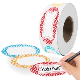 MESS Dissolvable Canning Labels for Jars - Dissolvable Food Labels - 1x2.25 in. 150/Roll - Removable Labels - Mason Jar Labels Stickers - Dissolvable Labels for Canning Jars - Jam, Preserves (Color)