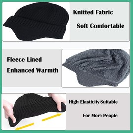 JHDESSLY Men Women Winter Beanie Hat Knit Earflap Stocking Caps Warm Fleece Lined for Outdoor Red