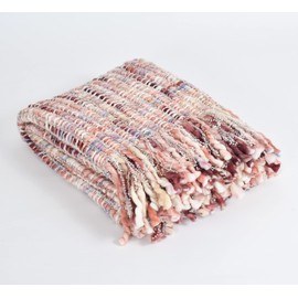 Soft Throw Blanket | Throw Blanket for Sofa, Bed, Chair and Travel | Rust Throw Blanket | Pack of 1, 50x 60 INCH(Pink White)