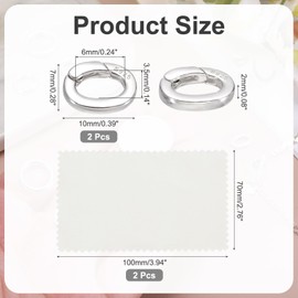 PATIKIL 10x7mm 925 Sterling Silver Spring Gate Rings, 2Pcs Oval Spring Clasps Necklace Enhancer Shortener Closures Connector for Jewelry Making Necklaces DIY, Silver Tone