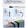 JSADZKJ 90°Angle Short USB Extension Cable,Flat USB-A Male to Female