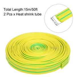 sourcing map 2pcs 6mm Dia 50ft Heat Shrink Tubing 2:1 Electric Insulation Wire Shrink Wrap Tubing for Industrial Electrical Cable Wire