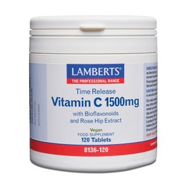 Lamberts Time Release Vitamin C 1500mg – with Bioflavonoids – Gradual Absorption High Strength – 120 Tablets