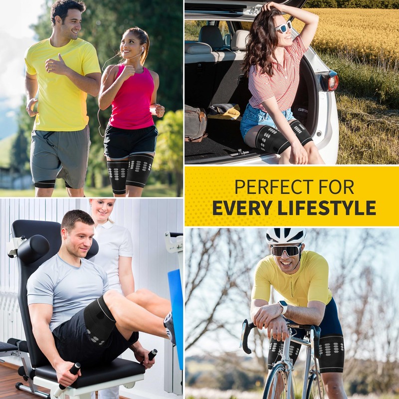 CAMBIVO Thigh Support Compression Tights 2 Pack with Hot &