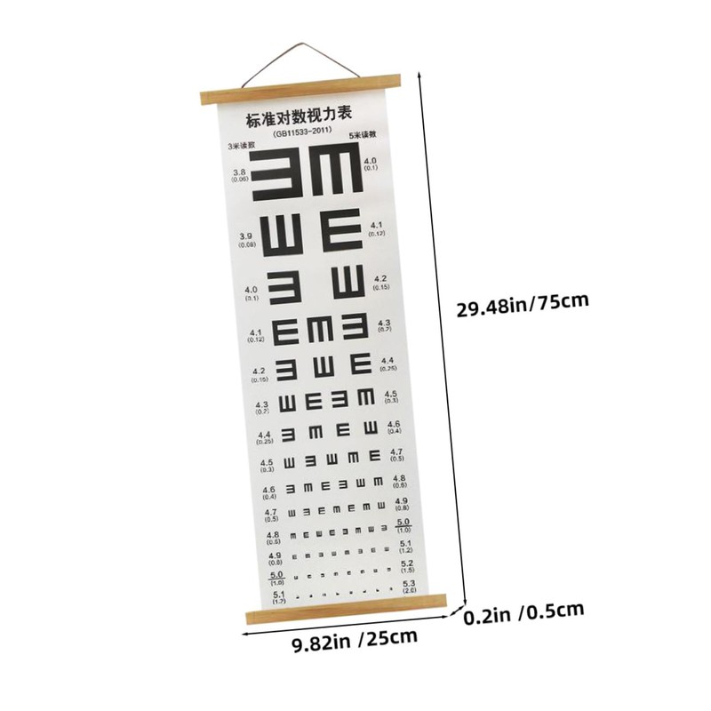 Mobestech Hangable Visual Eye Exam Chart Waterproof Tear-resistant Wall Eye
