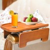 Premium Bamboo Sofa Arm Tray Table -Wooden Couch Arm Tray