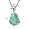 WESTMIAJW Lucky Laughing Mint Green Buddha Pendant Chain Necklace Silver