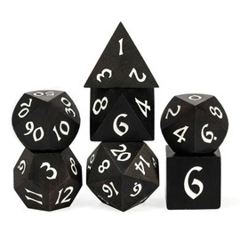 Wood Polyhedral Dice Set for Dungeons & Dragons DND (Ebony)