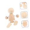 Gadpiparty 2Pcs DIY Wooden Peg Dolls Unfinished Smooth Surface Craft