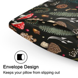 Satin Pillowcase for Hair and Skin - Pillow Cover for Sleeping Women with Envelope Closure,Soft Breathable Smooth Cooling Pillow Covers,Gifts for Women Men,20x26 Inches,Mushroom