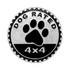 Dogs Badge Rated Car Emblem, 4 x 4 Metal Automotive
