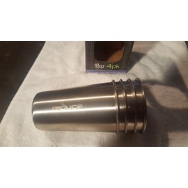 reduce 16oz Single Wall Steel Pint – 18/8 Stainless Steel Cup, 4 Pack A2