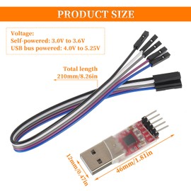 HUAREW CP2102 Module USB 2.0 to TTL Serial Converter Adapter Module Downloader with Jumper Wires(1 pcs)