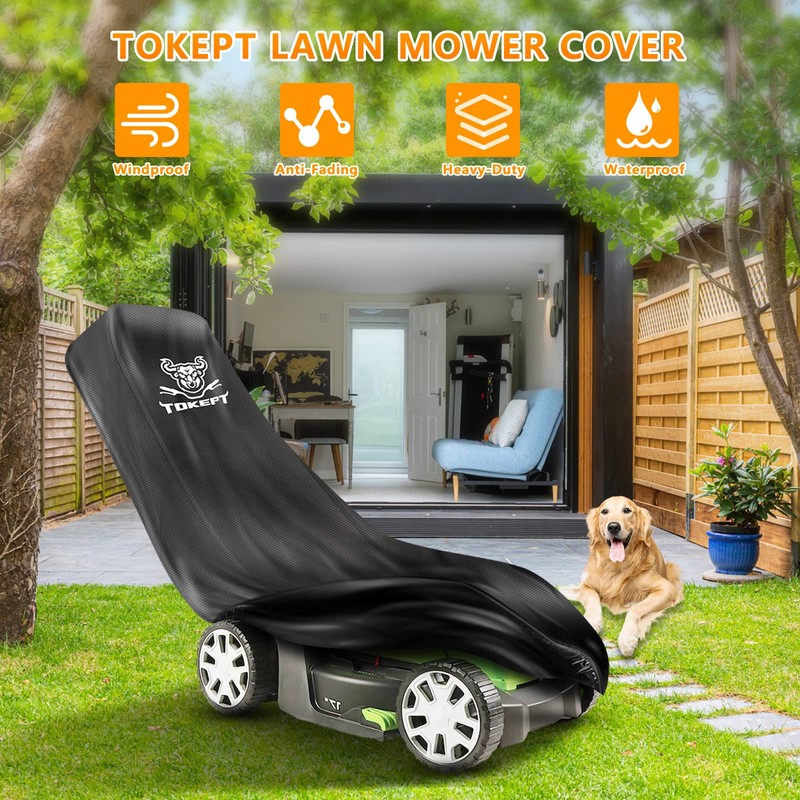 Tokept Push Lawn Mower Cover, All Season Waterproof Outdoor Protector,