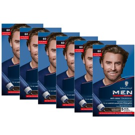 Men Perfect Anti-Grey Tint Gel 60 Medium Brown (6 x 80 ml), Hair Colour for Men Hides Grey Hair, Anti-Grey Tint for a Natural Looking Result