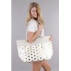 styleBREAKER Women's XXL Large Beach Bag with Metallic Dots Pattern