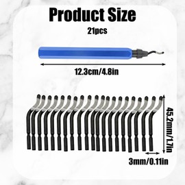 21Pcs Deburring Tool, Pipe Deburring Tool, De Burring Tools for 3D Printing 3D Printer Accessories with Replaceable Heads, De Burring Tools for Metal 3D Printer Tools