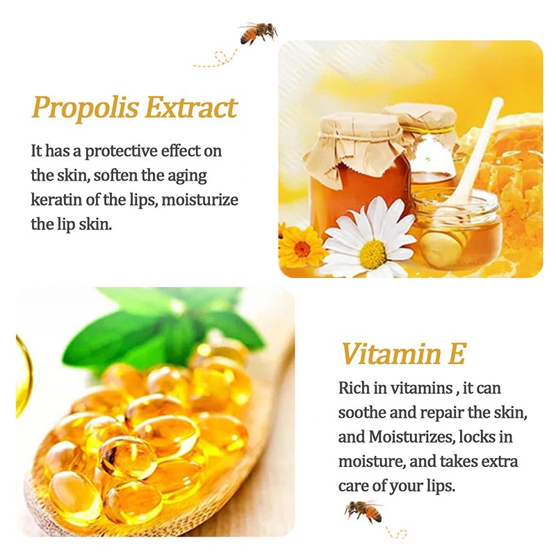 Bee Balm Lip Balm Honey Pot, 4 Pack Honey &